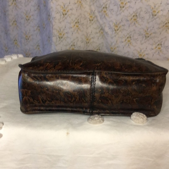 PATRICIA NASH 10th Anniversary dark brown stone design print leather crossbody. - Picture 10 of 16